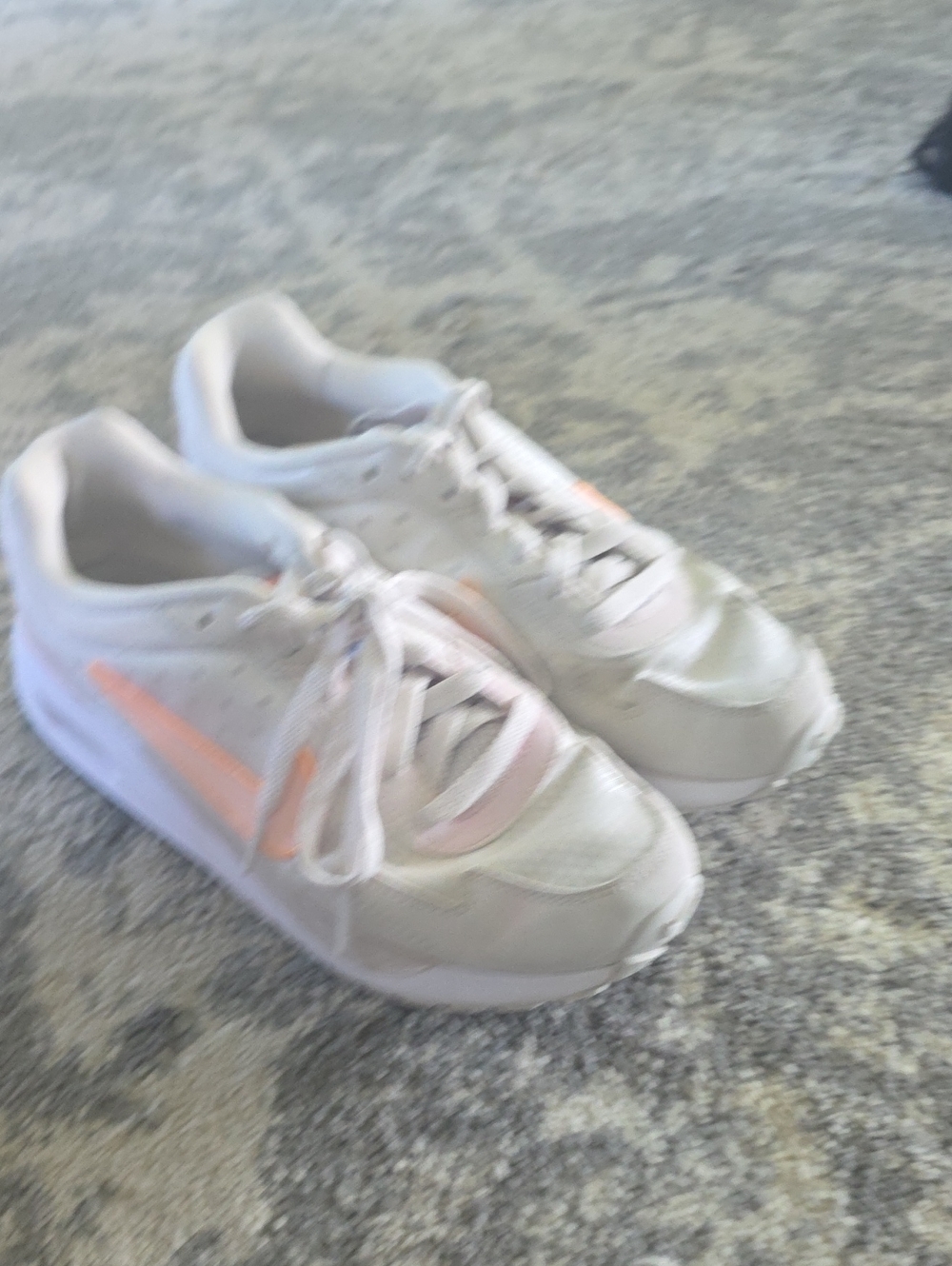 Nike Kids White Sneakers with Orange Accent